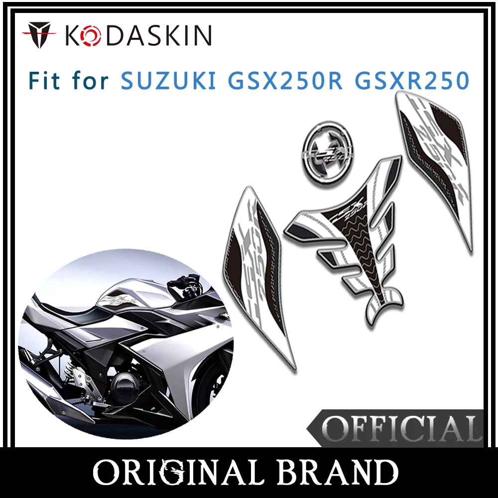 

KODASKIN Fuel Tank Cap Sticker Fish Sticker Sticker Fit For SUZUKI GSX250R GSXR250 (White)