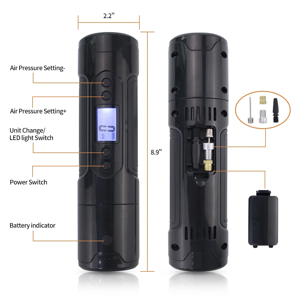 Online Mini compresor de aire fino 12V 150 PSI Inflador de neumáticos para motor de coche bicicleta bomba de neumáticos con medidor de neumáticos banco de potencia de luz LED