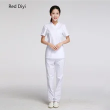 Новая больница Женская медицинская одежда костюм лаборанта, стоматолога тонкий хирургические халаты Медицинские комплекты