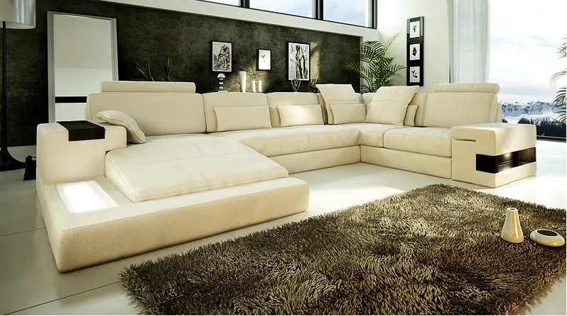 0413-S1319-2 living room leather sofa