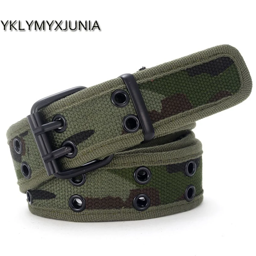 Woven Belt Wholesale Canvas Men's Belt Double Pin Buckle Waistband For Men 2017 Male Canvas