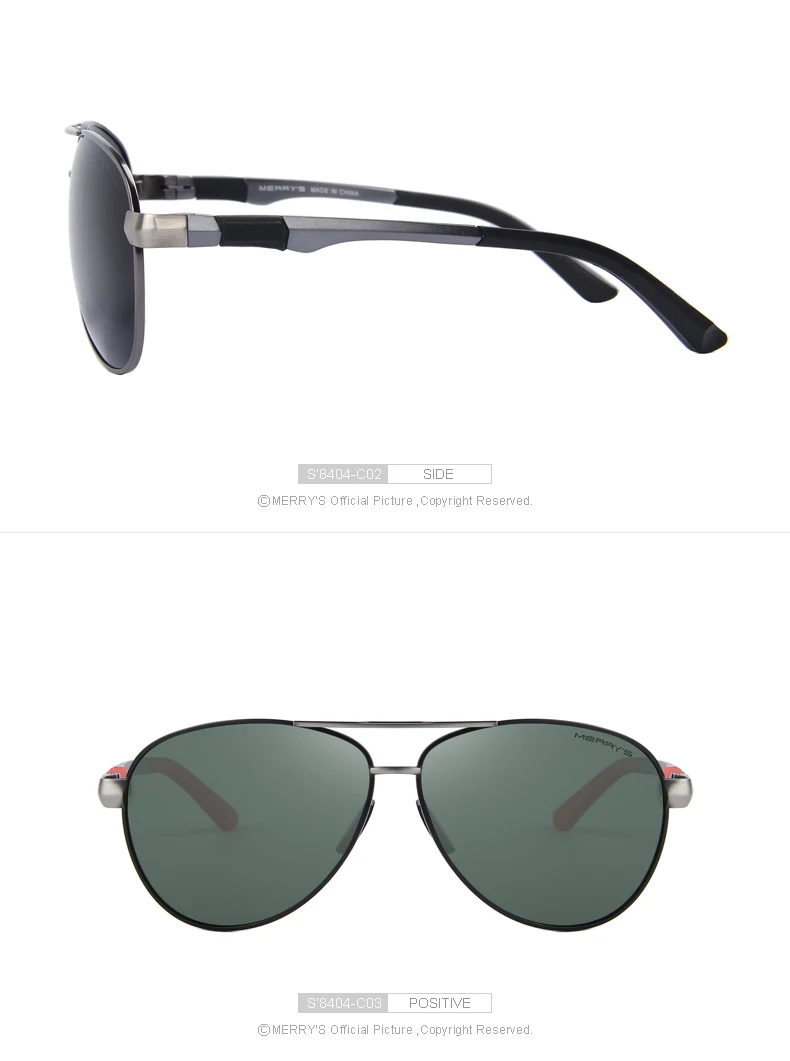 MERRYS дизайнерские мужские классические пилотные солнцезащитные очки HD поляризованные солнцезащитные очки для вождения авиационная оправа из сплава весенние ноги UV400 S8404