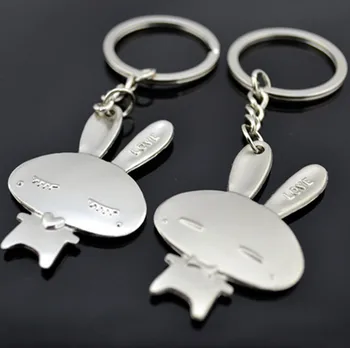 

Free ship!1lot=30pair!Cute rabbit Couple Zinc alloy creative keychain/Badge Holder & Accessories
