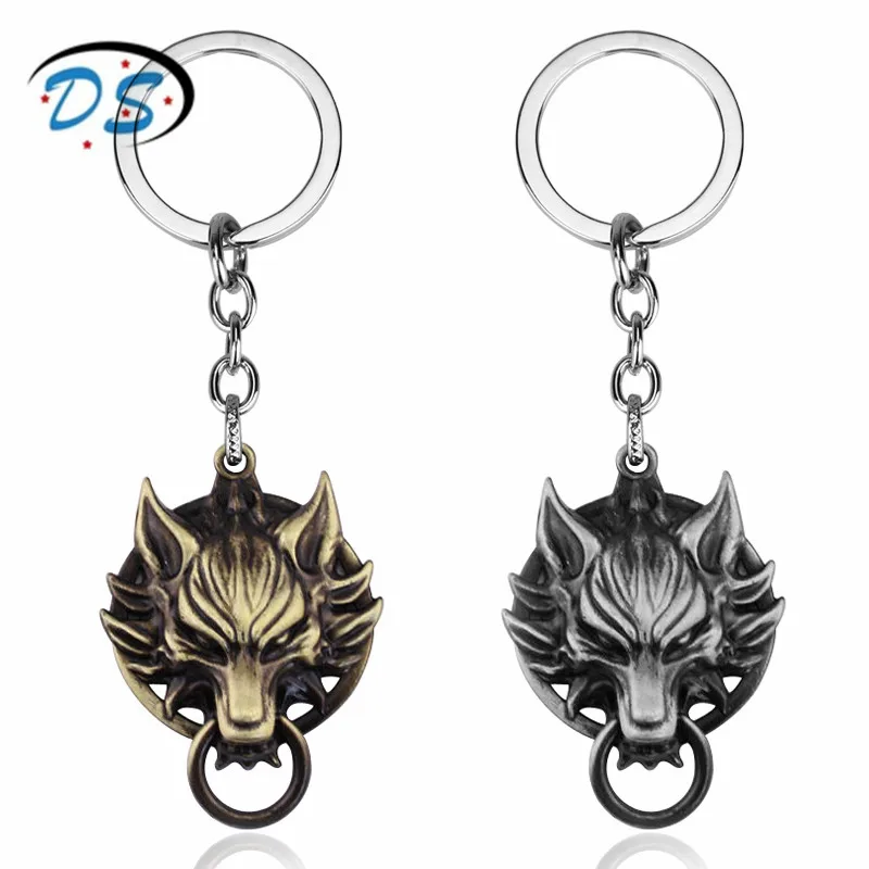 Game Final Fantasy Wolf Head Pendant Key Chains Link Chain Keychain ...
