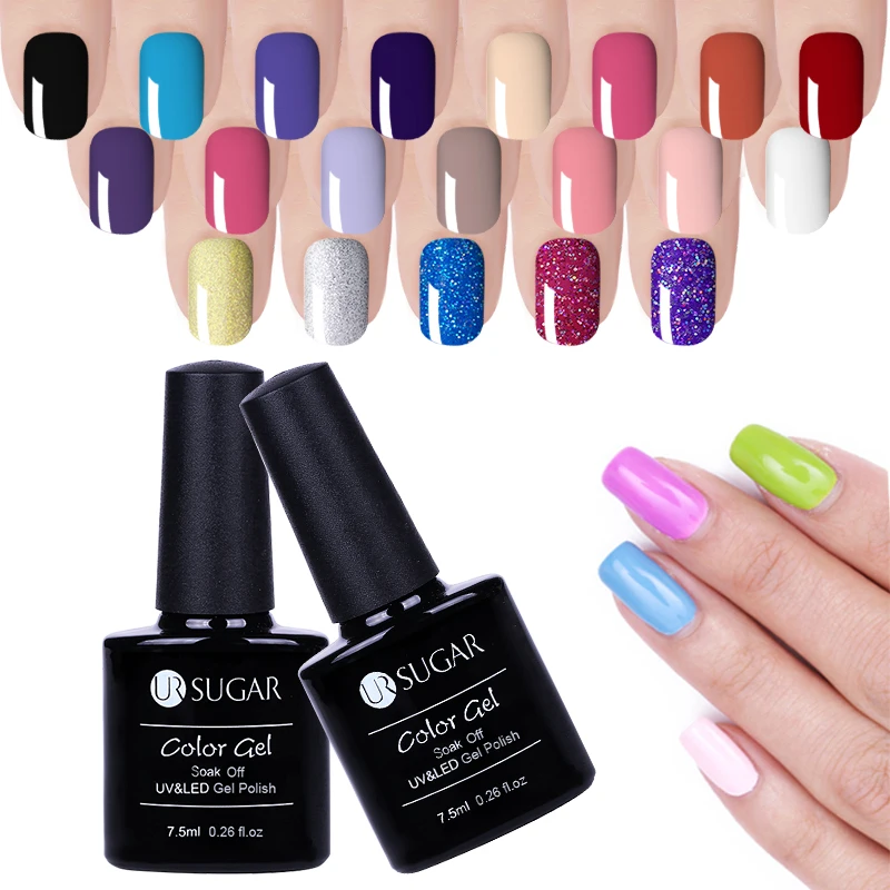 

UR SUGAR Nail Art Design Manicure 112 Color 7.5ML Soak Off Enamel Gel Polish LED UV Gel Nail Polishes Lacquer