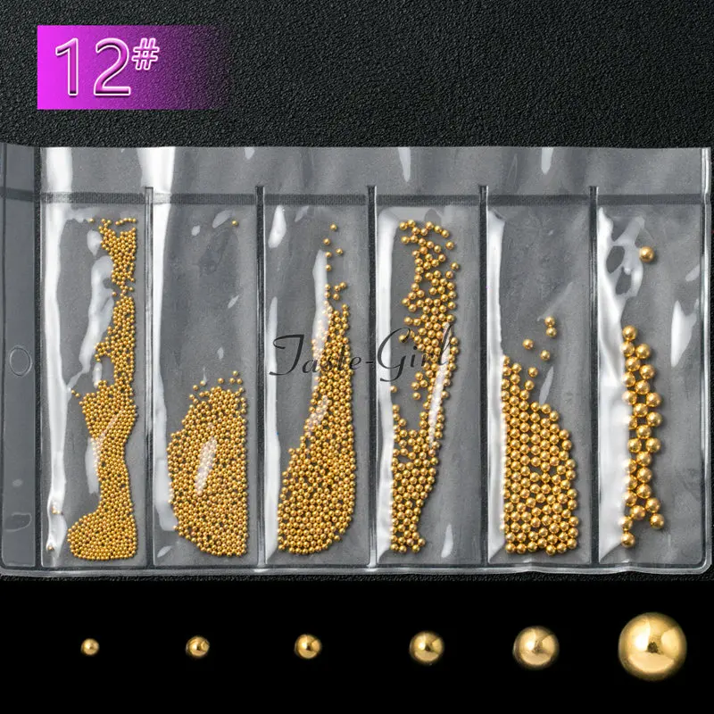 Смешанные размеры розовое золото серебро микро 3d металлические украшения для ногтей сплава Подвески бисер "икра" аксессуары для маникюра поставляет инструменты