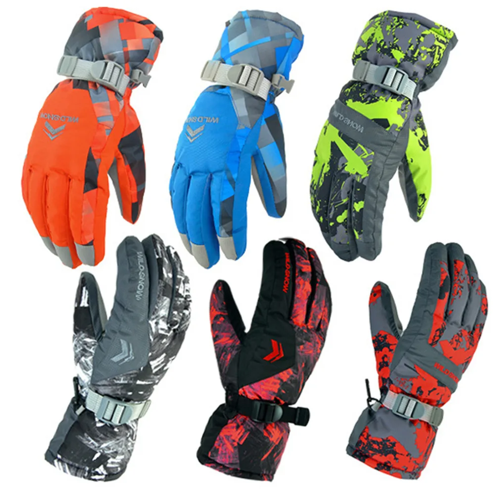 Image Men Women Ski Gloves Winter Waterproof Anti Cold Warm Gloves Outdoor Sport Snow Sportswear Skiing Gloves luvas free shipping