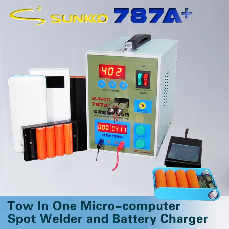 

SUNKKO 220V 787A+ Spot Welding Machine Lithium Battery Spot Welder for 18650 Battery Welding Pulse with LED Light