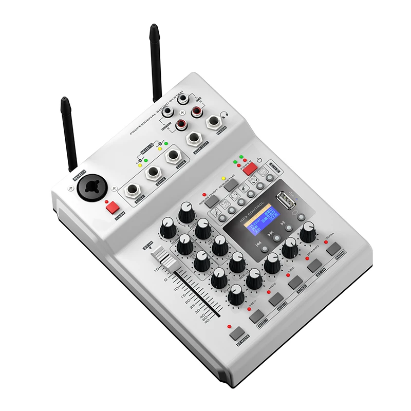  LEORY F-12T-USB mezclador de audio para DJ KTV micrófono Nono entrada 2 MICRÓFONO INALÁMBRICO 48V P