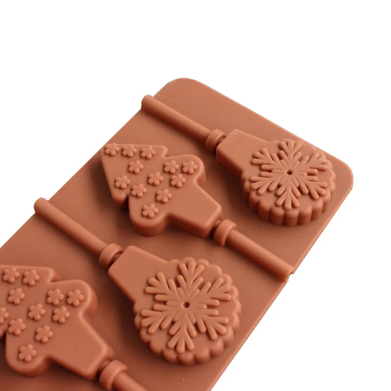 3D формы для выпечки Снежинка Рождественская елка силиконовая форма для леденца конфеты торт форма для выпечки шоколадный торт украшение кондитерские формы