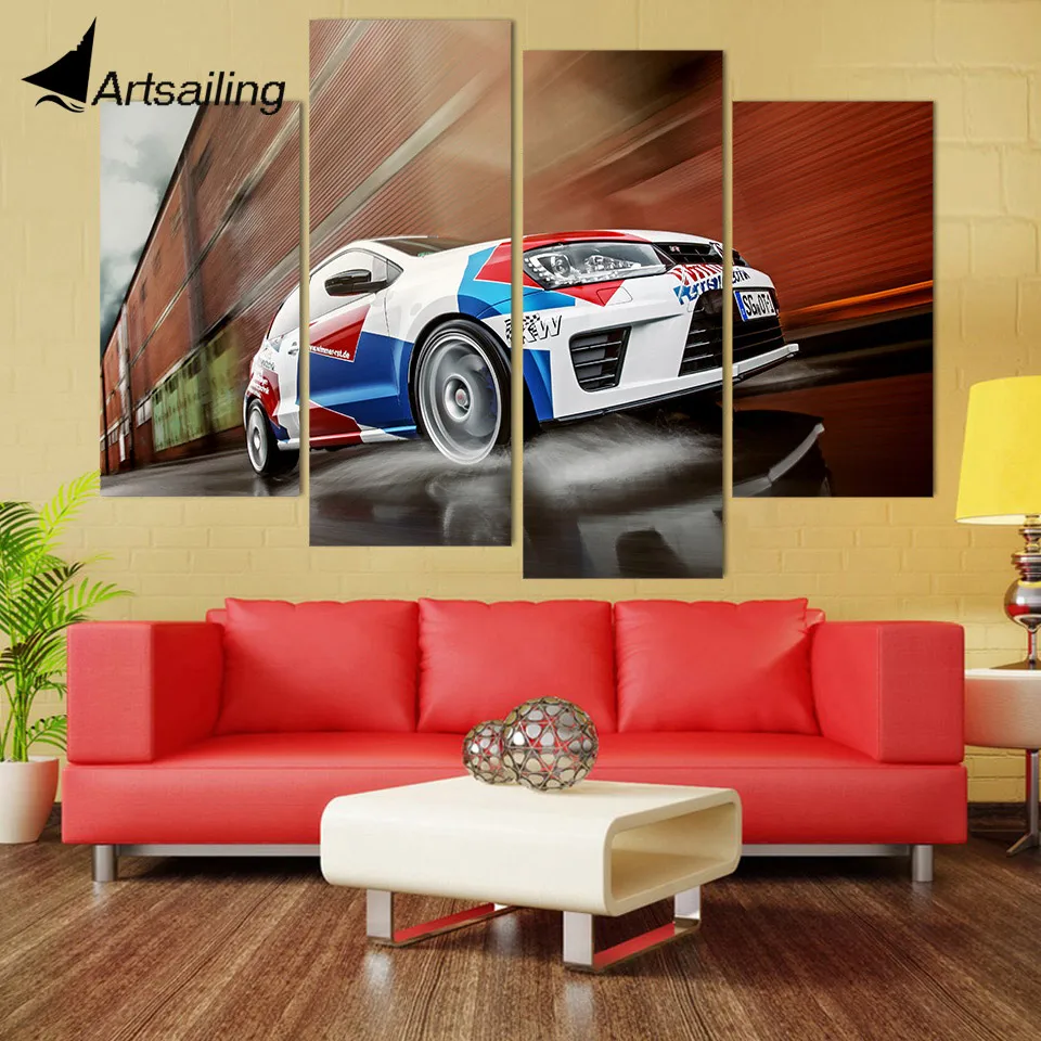 HD Printed Volkswagen Sports Car Picture Painting Wall Art Room Decor