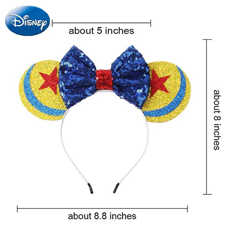 Замороженная повязка на голову Диснея Микки Минни Маус головной убор уши блестки девушки волос Cosply день рождения повязки для волос плюшевая детская игрушка-подарок