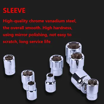 

1/4-Inch ( 6.3MM ) 12pcs Socket Wrench Set CR-V Drive Ratchet Wrench Spanner for Bicycle Motorcycle Car Repairing Tool Set Hot