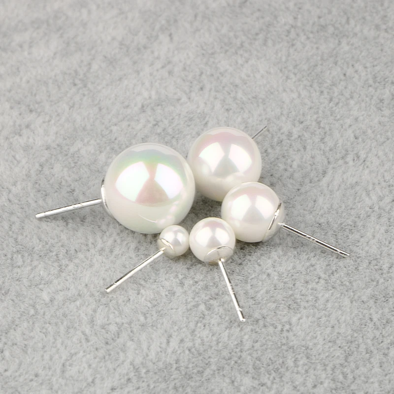 CHUKUI Silver 925 Jewelry Real Pure 925 Sterling Silver Earrings 925 Pearl Stud Earrings For Women Girl Oorbellen 4-12mm (6)
