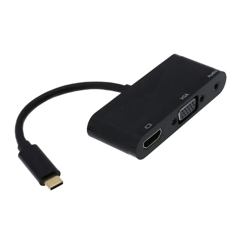 Type C Male to HDMI/VGA/AUX Female Converter Cable Adapter Audio Video