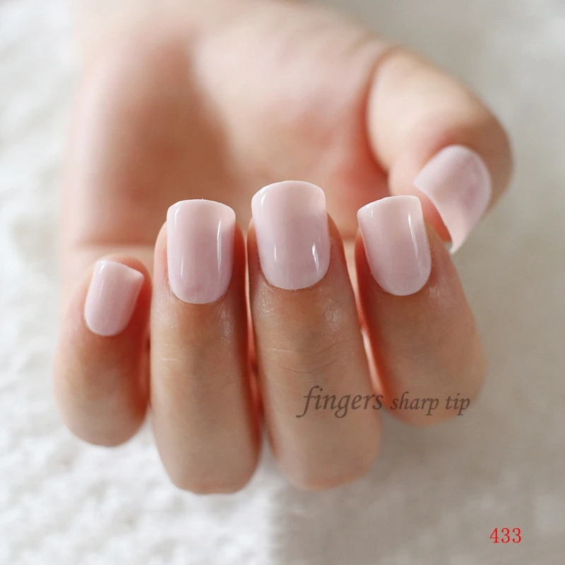 Wild sexy Candy colors false nails short round head 24pcs Ms. required Milk powder N433 | Красота и здоровье
