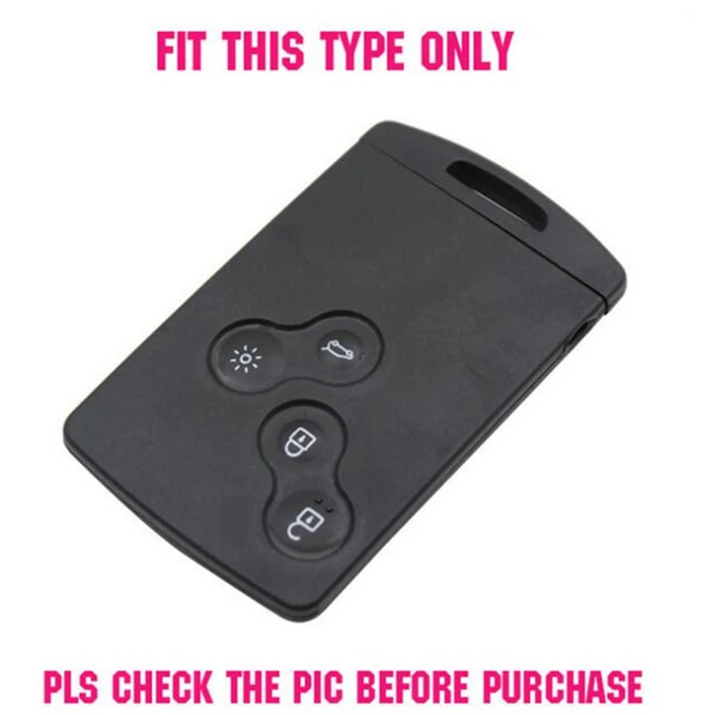 HIBEYO Custodia In Silicone TPU Per Chiave Renault, Colore Rosa, Con Portachiavi, Compatibile Con Megane, Espace, Clio, Zoe E Altri Modelli A 4 Tasti