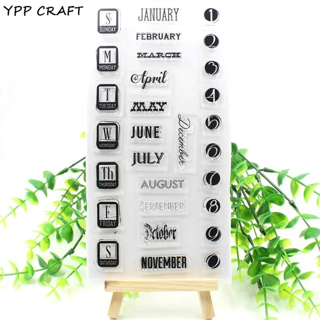 ypp craft monthly calendar transparent clear silicone stamps for diy