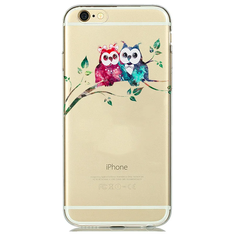 Милый Забавный Динь-Динь мягкий прозрачный чехол для coque iPhone 7 8 Plus 6 6s Plus 5S SE силиконовый акварельный чехол сказочные аксессуары - Цвет: Lovely Owl