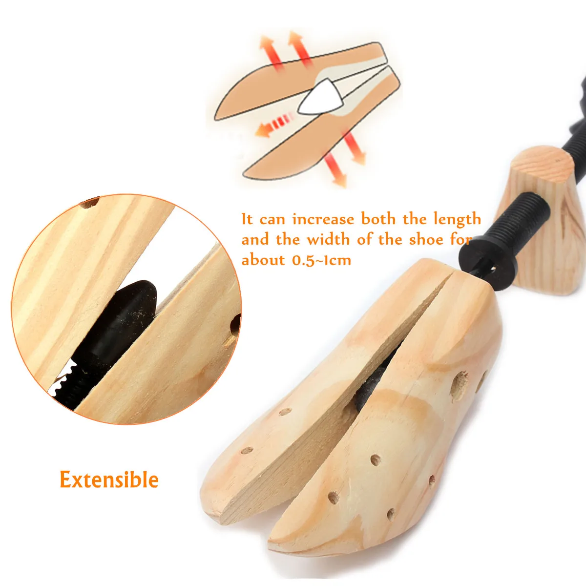 BSAID Unisex Wooden Shoes Tree Shaper Rack Stretcher
