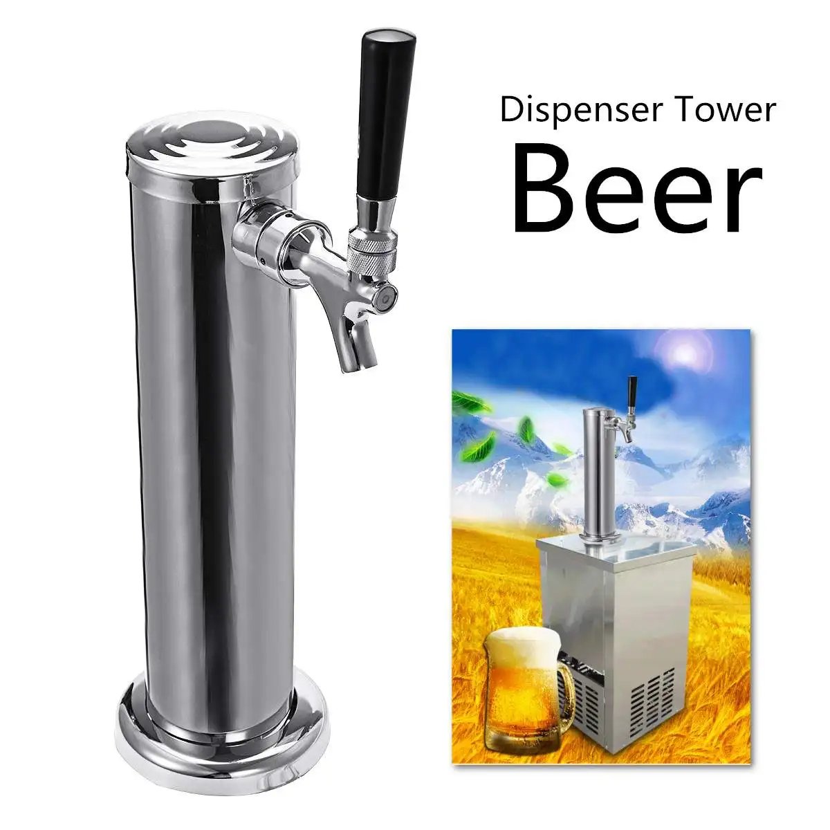 

Large Stainless Steel Beer Dispenser Juice Beer Draft Single Dispenser Faucet Tap Drinking Tower Bar Tools Beer Keg Barware