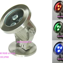 Подходит к DMX, IP68, высокая мощность 9 Вт RGB Светодиодный прожектор, светодиодный светильник для бассейна, работающего на постоянном токе 12 В, DS-10-43-9W-RGB, 3X3 Вт RGB 3in1