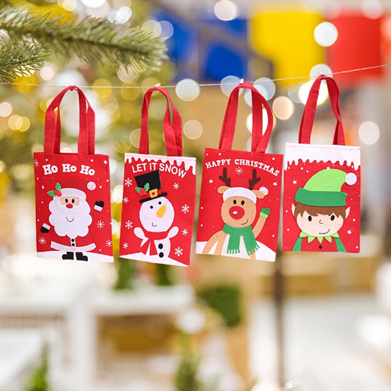 1Pc Creative New Year Candy BagsSnowman Elk Candy Bags Christmas Decor