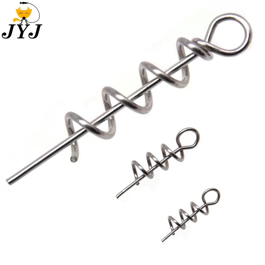 

10pcs/lot Big Fishing Hook Centering Pins Spiral Fishing bait Steel Big Spring Crank Lock for Soft Lure Fishing Accessories