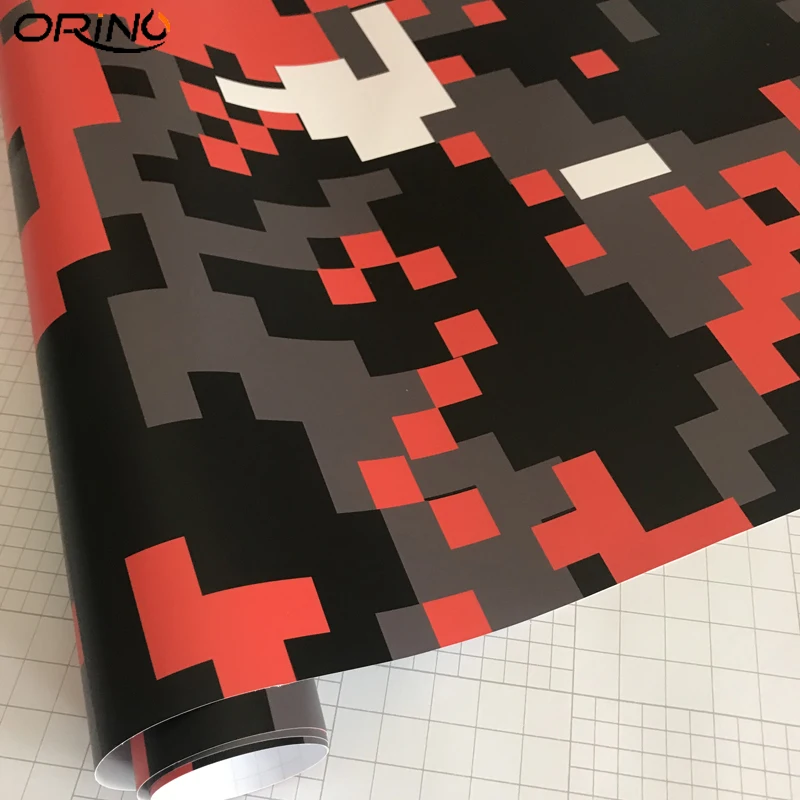 Orange Digital Camouflage Vinyl Film Sticker-4