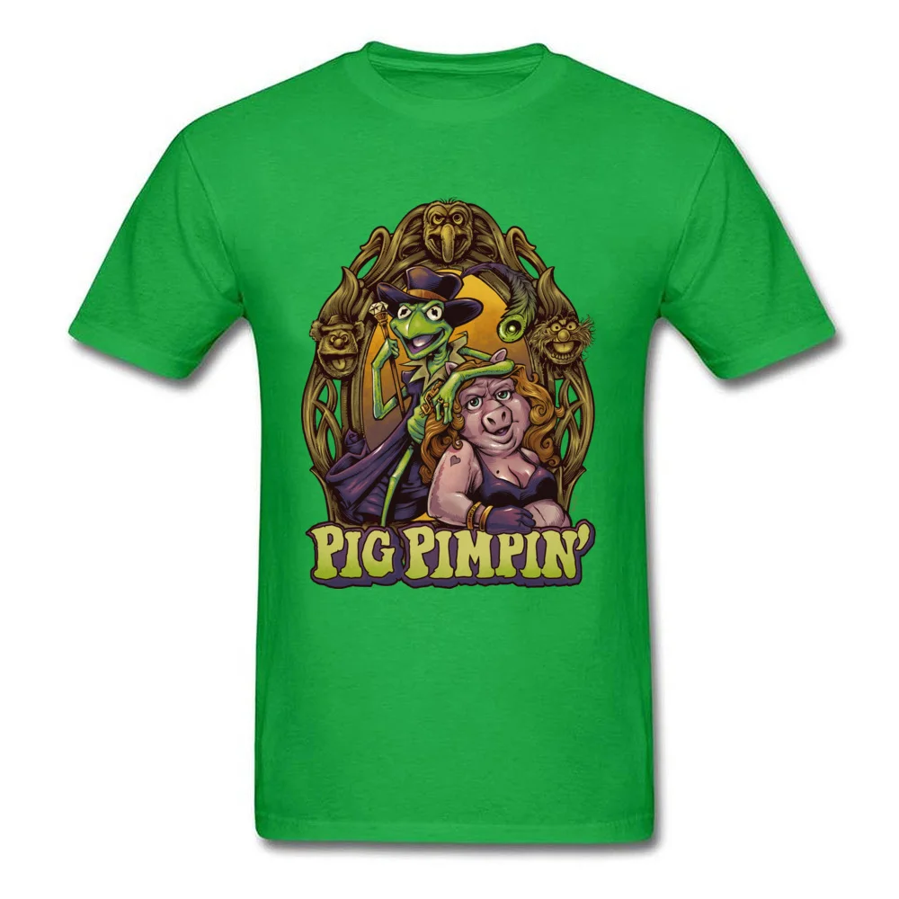 CasualCasual Short Sleeve Tops Shirt Lovers Day Designer Crew Neck 100% Cotton Fabric T-shirts Man T Shirt Pig Pimpin  Pig Pimpin green
