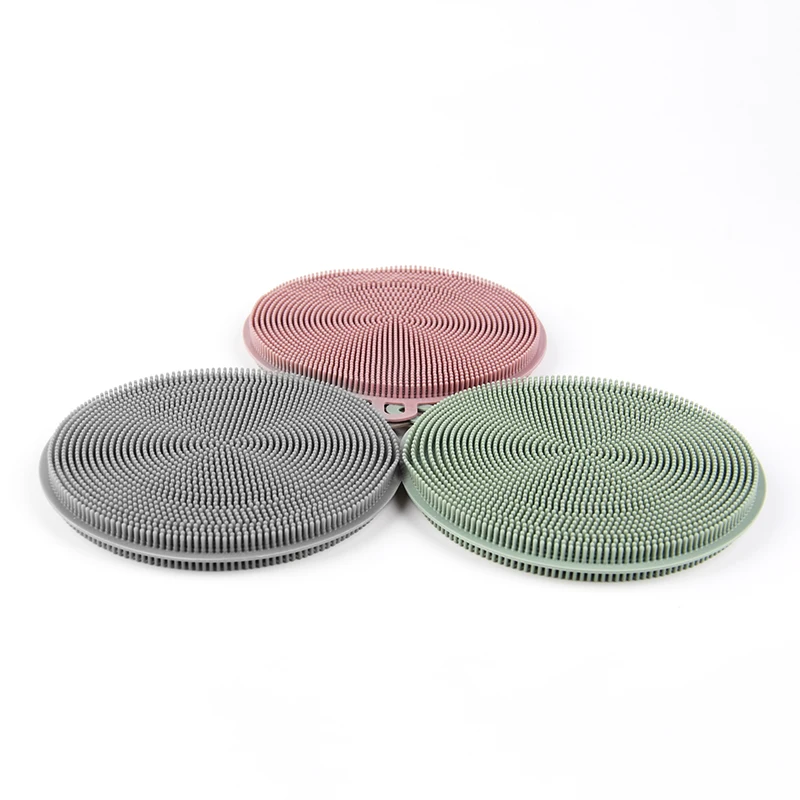 

050 Kitchen multifunctional Circular silicone brush cleaning grease brush 12*11cm