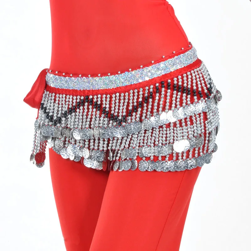 Стиль костюм для танца живота одежда индийский танец пояс-цепочка на талию хип шарф 10 цветов пояс для танца живота костюм для женщин - Цвет: Red