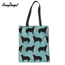 NoisyDesigns, Холщовая Сумка, женская сумка для покупок, Bernese, 3D, смешная собака, с принтом, большая, для женщин, Экологичная, сумка на плечо для подростков