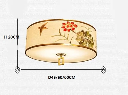 Новый китайский светодиодный потолочный светильник в китайском стиле с ручной росписью в виде лотоса для гостиной, столовой, спальни