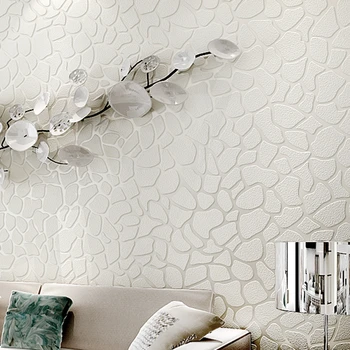 

3D Embossed White Stone Wallpaper Bedroom Living Room Sofa TV Background Wall Paper