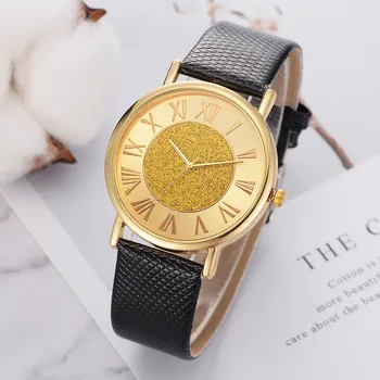 

Women Watches New Fashion Luxury Leisure Leather band Stainless Steel Quartz Watch Roman numerals dial Features Montre femme B40
