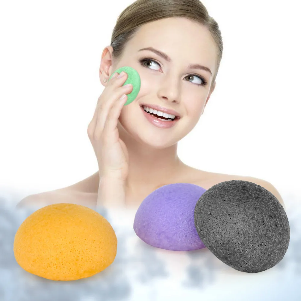 1PC Konjac Konnyaku Fiber Face Makeup Wash Pad Cleaning Sponge Puff Exfoliator |