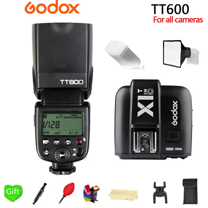 Godox TT600 TT600S вспышка 2,4G Беспроводная вспышка+ X1T-C/N/S/F/O беспроводной триггер вспышки для Canon Nikon sony Fujifilm Olympus - Цвет: For CANON