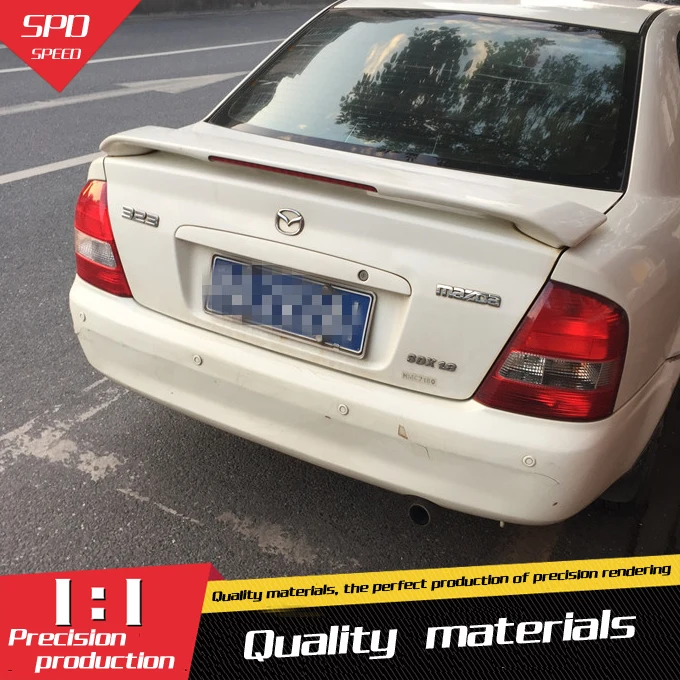 

For Mazda 323 Spoiler High Quality ABS Material Car Rear Wing Primer Color Rear Spoiler For Mazda 323 Spoiler