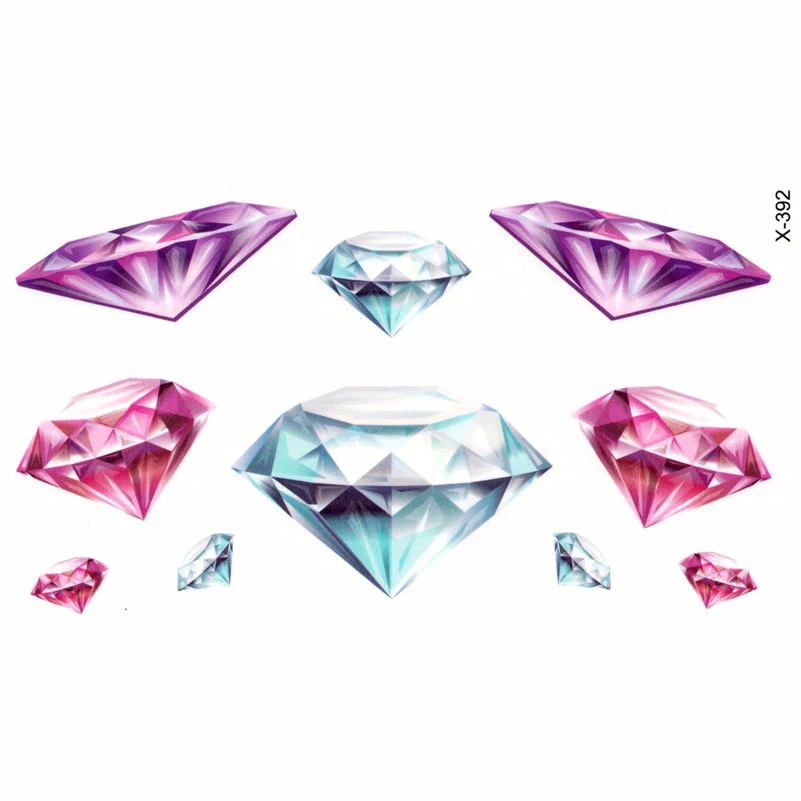 

Big Color Red Bloody Diamond Temporary Tattoo Sticker Waterproof Tattoo Body Arts Beauty tatuaggi temporanei tatoo sticker taty