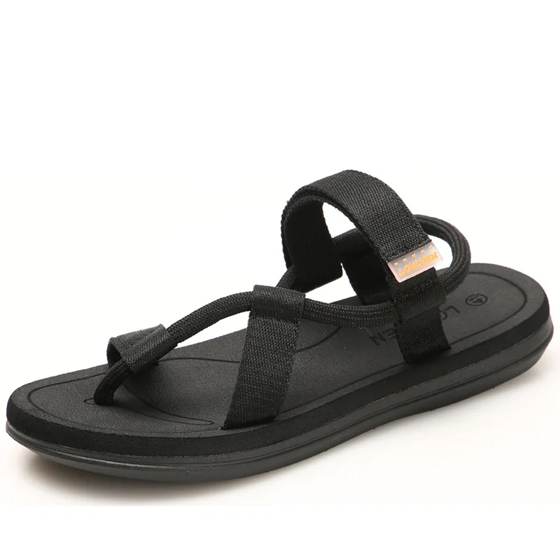Bomlight лето для мужчин сандалии мужские человек пляжные сандалии мужские сандалии шлёпанцы для женщин открытый носок направляющие Сабо сланцы Sandalias Hombre 45 - Цвет: Black