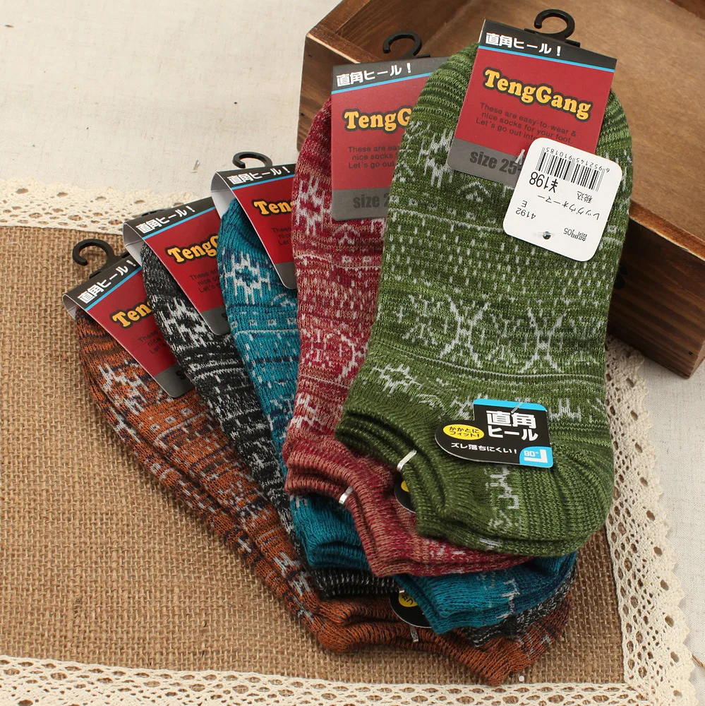 10 pieces = 5 pairs of New the most gorgeous national style ankle socks Men socks Cotton cotton socks