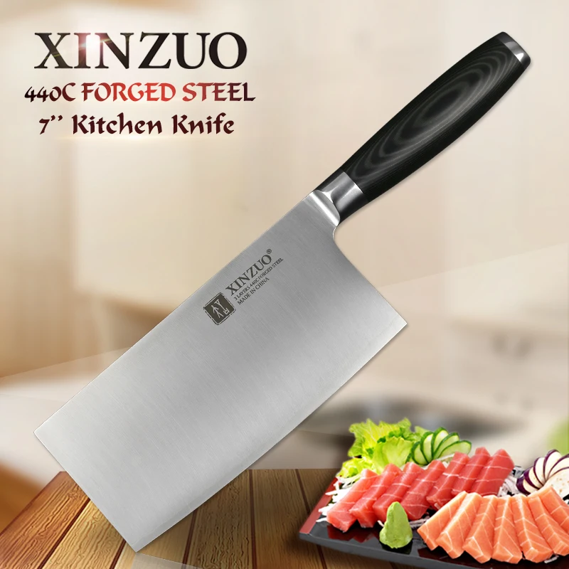 XINZUO 7 ''нож для нарезки 3 слоя 440C кованые кухонные ножи из нержавеющей стали