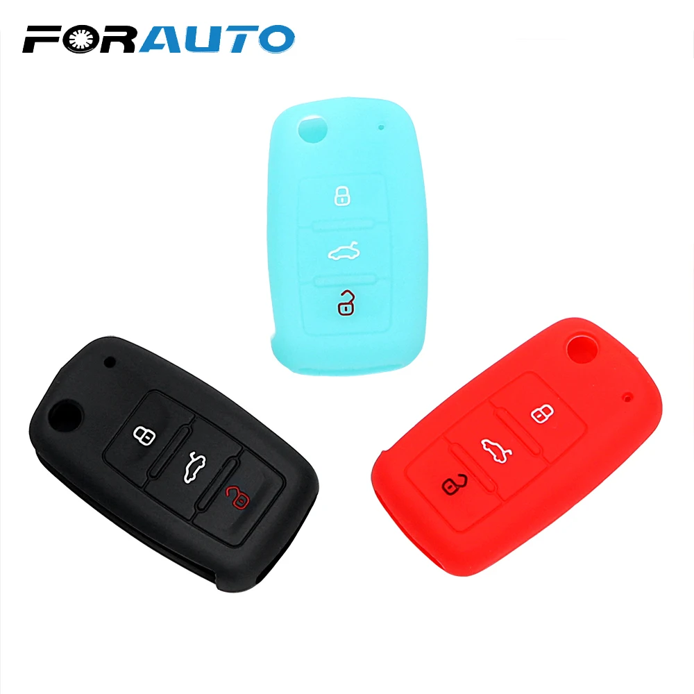 FORAUTO Car Key Bag Cover Key Case for Car Protective Case Silicone For Volkswagen Skoda Jetta Lavida Golf Polo Passat FORAUTO Car Key Bag Cover Key Case for Car Protective Case Silicone For Volkswagen Skoda Jetta Lavida Golf Polo Passat