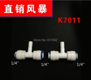 

2PCS RO Fittings Plug in Tee 1/4" Push-in X 1/4" Push-in X 1/4" Stem With Clamp Type T Quick Connect Aquarium RO fittings