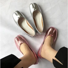 Новое поступление; весенние балетки на плоской подошве; женские лоферы; повседневная обувь; цвет розовый, серебристый; кожаные туфли на плоской подошве без застежки с острым носком