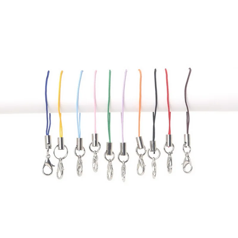 Vibrant 10-Color Cell Phone Lanyard Straps with Lobster Clasp - Pack of 100, 7cm