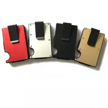 

100 PCS New Fashion Metal Credit Card Holder Rfid Wallet Blocking Portable ID Card Case Men Aluminum Clip Pocket Porte Carte