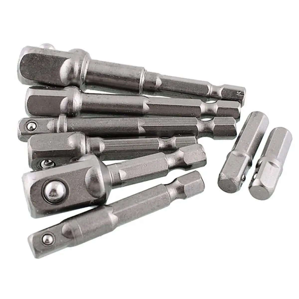 DWZ 8pcs Socket Bits Adapter Set Hex Drill Nut Driver Power Shank 1/4" 3/8" 1/2" New