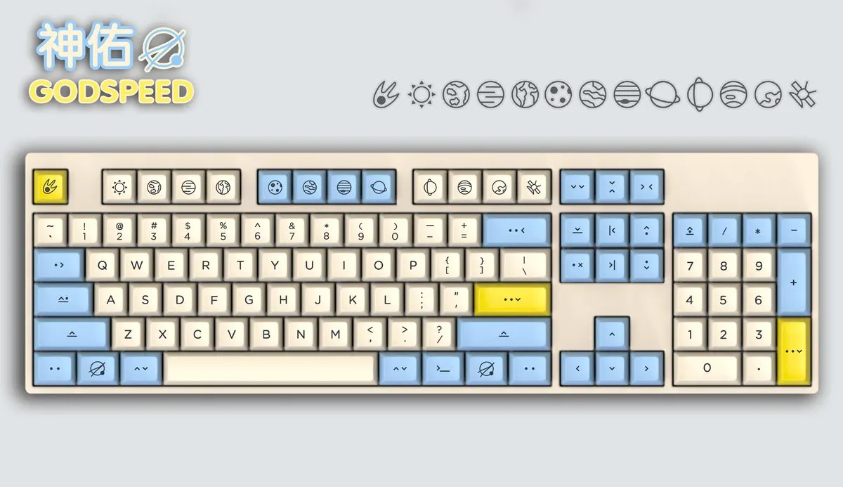 1 комплект механическая клавиатура DSA Dye Sublimation PBT колпачки для ключей Godspeed цвет